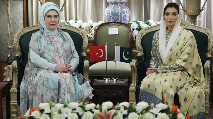 Emine Erdoğan, Pakistan Cumhurbaşkanı Zerdari’nin kızı Asıfa Butto ile görüştü